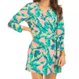 Cabana Life Preppy Palm Wrap Romper